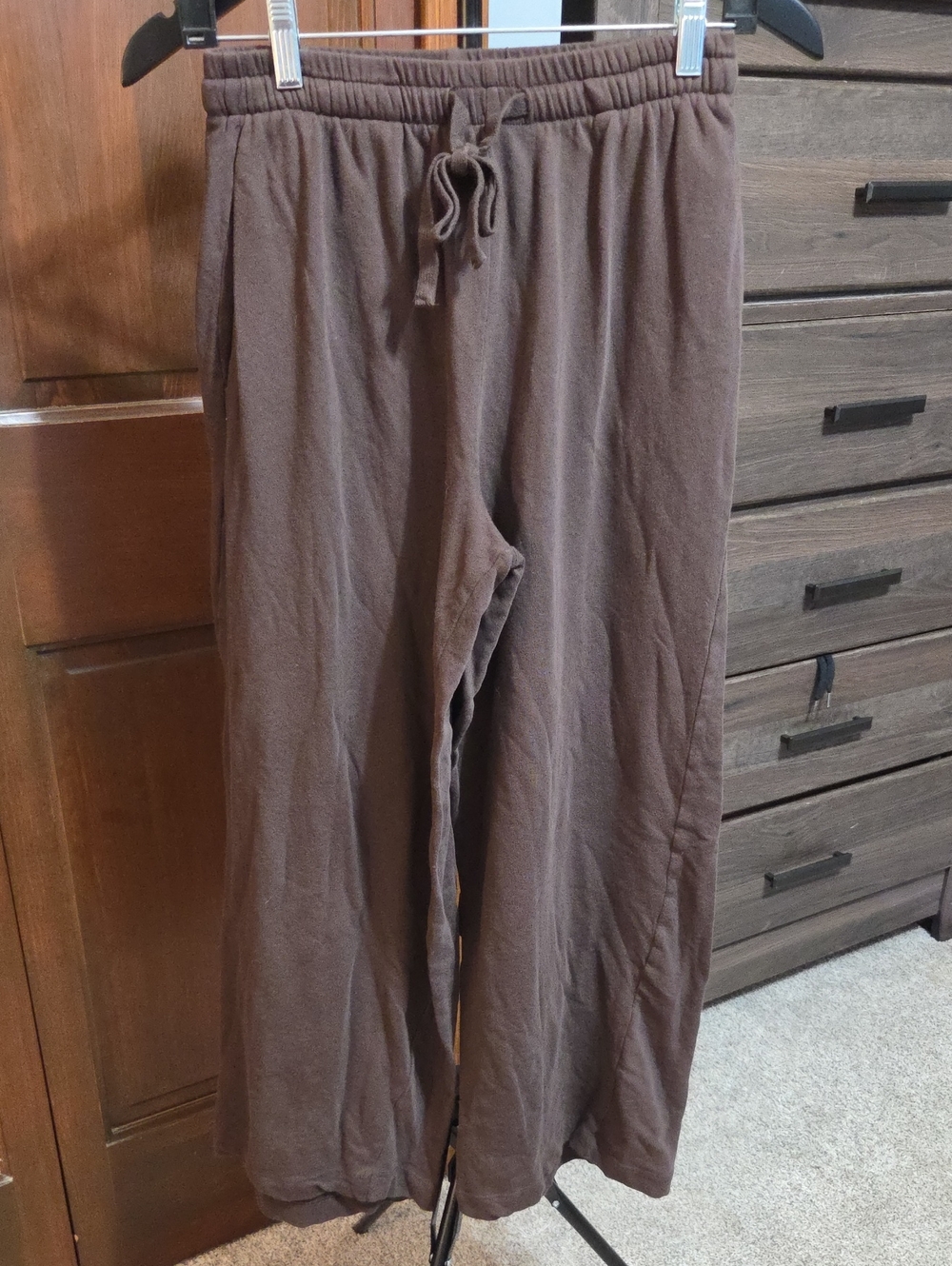 Zara Brown Sweat Pants Medium Wide Leg